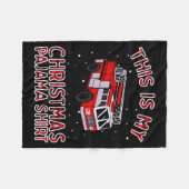 Firefighter Christmas Pajama - Fire Truck Funny Fi Fleecedecke (Vorderseite (Horizontal))