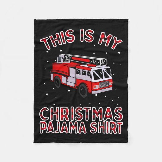 Firefighter Christmas Pajama - Fire Truck Funny Fi Fleecedecke (Vorderseite)