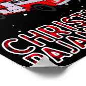 Firefighter Christmas Pajama - Fire Truck Funny Fi Poster (Ecke)