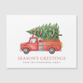 Firefighter Christmas Red Fire Truck Magnetic Card Magnetkarte (Vorderseite)