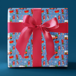 Firefighter Christmas With Santa and Dalmatian    Geschenkpapier