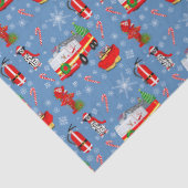 Firefighter Christmas With Santa and Dalmatian Seidenpapier (Detail)