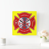Firefighter Clock Quadratische Wanduhr (Zuhause)