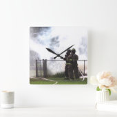 Firefighter Clock Quadratische Wanduhr (Zuhause)