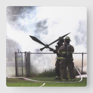 Firefighter Clock Quadratische Wanduhr