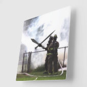 Firefighter Clock Quadratische Wanduhr (Winkel)
