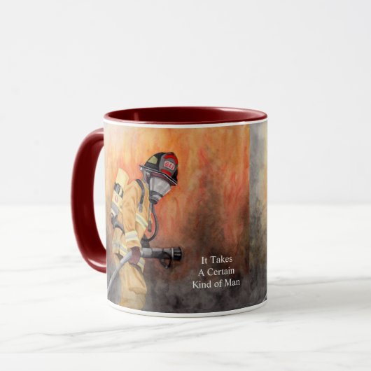 Firefighter Coffee Cup personalisieren Worte Tasse (Vorderseite Links)
