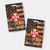 Firefighter Cross and Flames Ausweis (Vorder- & Rückseite)