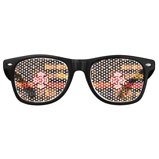 Firefighter Cross and Flames Partybrille (Vorderseite)