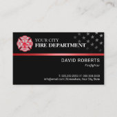 Firefighter Custom Color Fire Department Black Visitenkarte (Vorderseite)