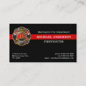 Firefighter Custom Fire Station Thin Red Line Logo Visitenkarte (Vorderseite)