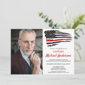 Firefighter Custom Foto Fireman Retirement Einladung (Stehend Vorderseite)