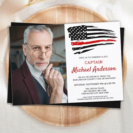 Firefighter Custom Foto Fireman Retirement Einladung