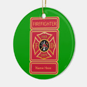 Firefighter Custom Keramik Ornament (Links)