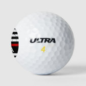 Firefighter Custom Monogram US Flag Thin Red Line Golfball (Logo)