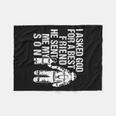 Firefighter Dad Son Quote New Daddy Fireman Dad Fa Fleecedecke (Vorderseite (Horizontal))