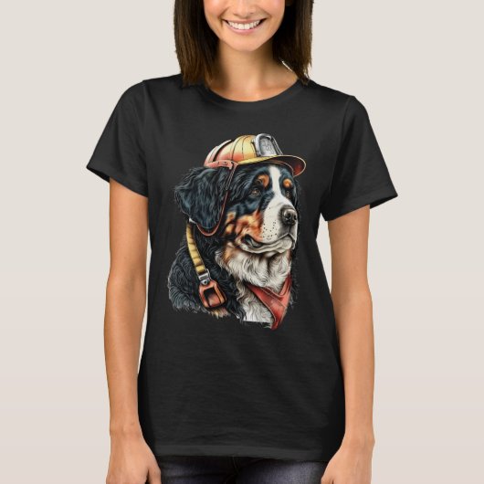 FireFighter Dog For Bernese Mountain Dad Fire Figh T-Shirt (Vorderseite)
