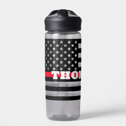 Firefighter Dünne Red Line Wasserflasche Trinkflasche (Vorderseite)