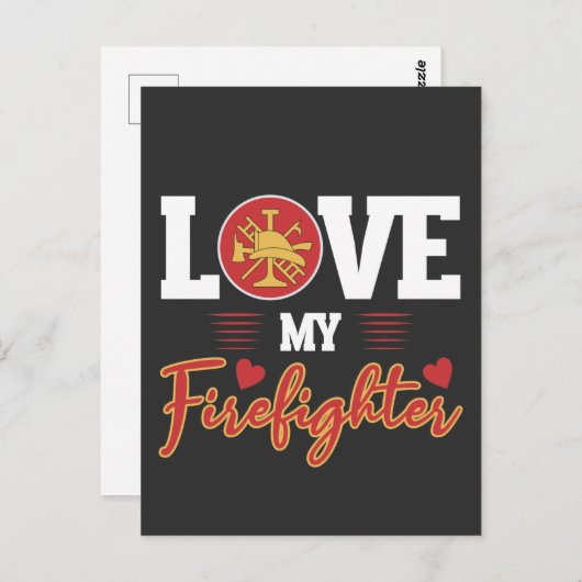 Firefighter-Ehefrau Fireman Girlfriend Valentinsta Postkarte (Vorne/Hinten)