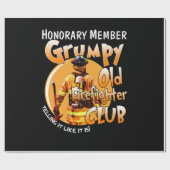 Firefighter | Ehrenmitglied Grumpy Feuerwehrmann Geschenkpapier (Flach)