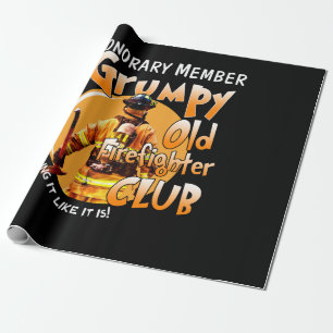 Firefighter Ehrenmitglied Grumpy Feuerwehrmann Geschenkpapier