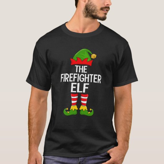 Firefighter Elf Xmas Matching Family Elf Squad Chr T-Shirt (Vorderseite)