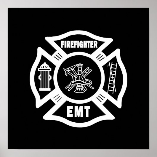 Firefighter EMT White Poster (Vorne)