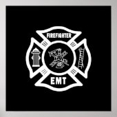 Firefighter EMT White Poster (Vorne)
