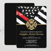 Firefighter Fire Academy Fireman Graduation Einladung (Vorne/Hinten)