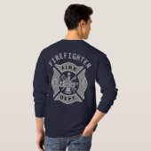 Firefighter/Fire Department Badge Fireman Custom T-Shirt (Schwarz voll)