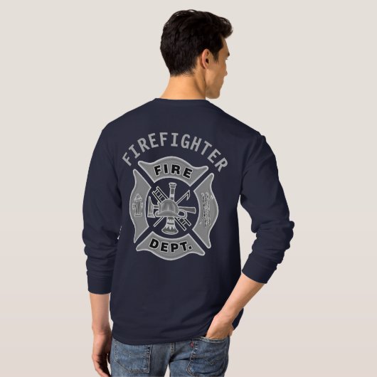 Firefighter/Fire Department Badge Fireman Custom T-Shirt (Schwarz voll)