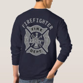 Firefighter/Fire Department Badge Fireman Custom T-Shirt (Rückseite)