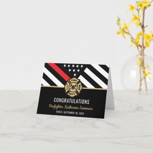 Firefighter Fire Department Fireman Graduation Karte (Gelbe Blume)