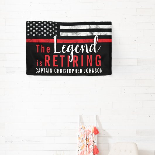 Firefighter Fire Department Retirement Fireman Banner (InSitu)