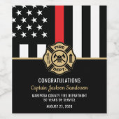 Firefighter Fire Department Retirement Fireman Weinetikett (Einzelnes Label)