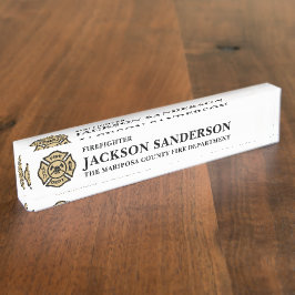 Firefighter Fire Department Thin Red Line Logo Namensplakette