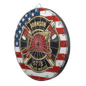 Firefighter Fire Rescue Department USA Flag Custom Dartscheibe (Vorderseite rechts)