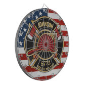 Firefighter Fire Rescue Department USA Flag Custom Dartscheibe (Vorderseite Links)