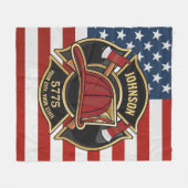 Firefighter Fire Rescue Department USA Flag Custom Fleecedecke (Vorderseite (Horizontal))