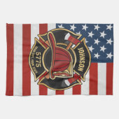 Firefighter Fire Rescue Department USA Flag Custom Geschirrtuch (Horizontal)