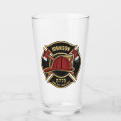 Firefighter Fire Rescue Department USA Flag Custom Glas (Vorderseite)