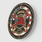 Firefighter Fire Rescue Department USA Flag Custom Große Wanduhr (Winkel)