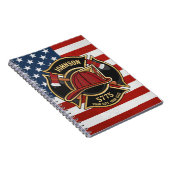 Firefighter Fire Rescue Department USA Flag Custom Notizblock (Rechte Seite)