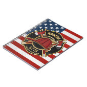Firefighter Fire Rescue Department USA Flag Custom Notizblock (Linke Seite)