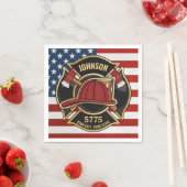 Firefighter Fire Rescue Department USA Flag Custom Serviette (Beispiel)