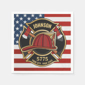 Firefighter Fire Rescue Department USA Flag Custom Serviette (Vorderseite)