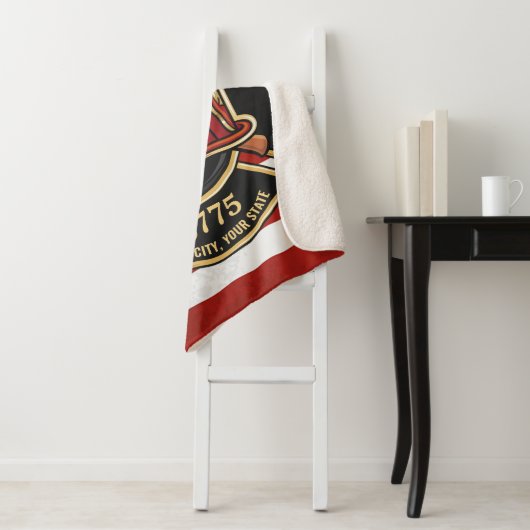 Firefighter Fire Rescue Department USA Flag Custom Sherpadecke (Beispiel)