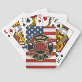 Firefighter Fire Rescue Department USA Flag Custom Spielkarten (Rückseite)
