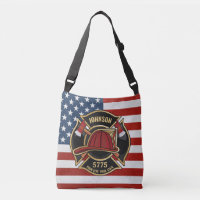 Firefighter Fire Rescue Department USA Flag Custom