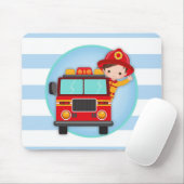 Firefighter Fire Truck Brown Mousepad (Mit Mouse)